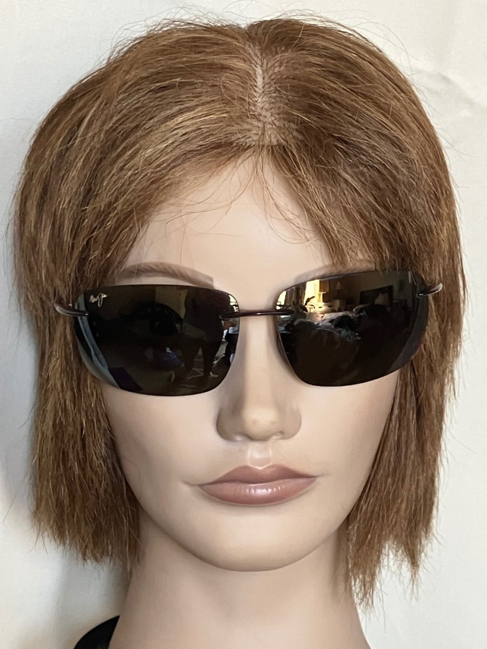 Maui Jim Breakwall Polarized Rimless Sunglasses. Rootbeer/HCL Bronze. Exc. Cond.